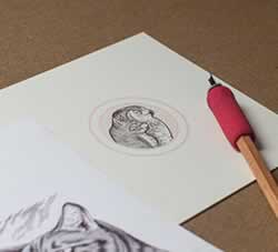 水墨线条插图艺术插图标签贴纸设计