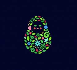 鲜花绿叶大自然LOGO能量花包